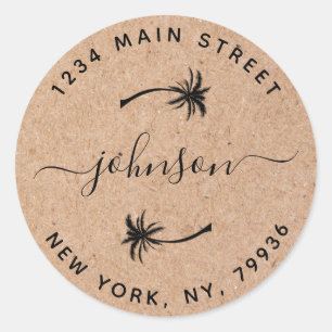 Erstellen Sie Ihre eigenen Palmen-Rund-Rücksendead Runder Aufkleber