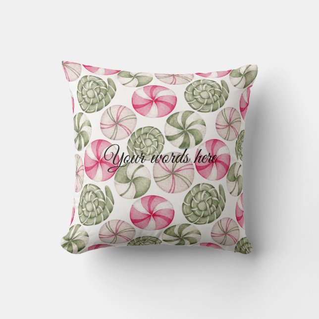 Erstellen Sie Ihre eigenen Peppermint Candy Weihna Kissen (Vorderseite)