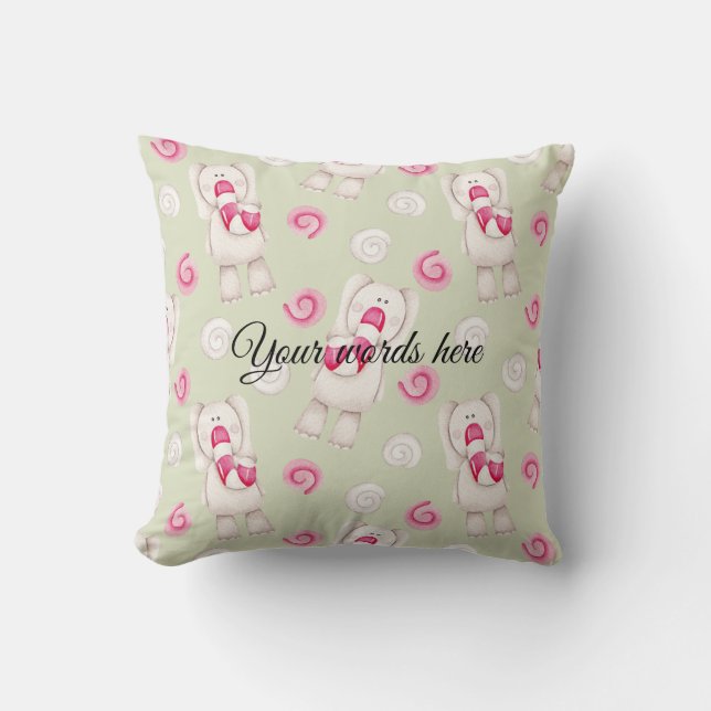 Erstellen Sie Ihre eigenen Peppermint Elefanten We Kissen (Vorderseite)