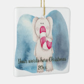 Erstellen Sie Ihre eigenen Peppermint Elephant Wei Keramikornament (Rechts)