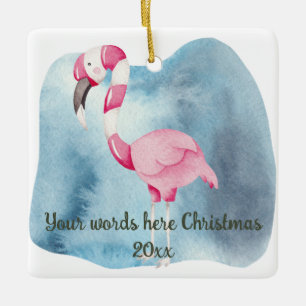 Erstellen Sie Ihre eigenen Peppermint Flamingo Wei Keramikornament