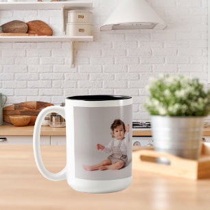 Erstellen Sie Ihre eigenen Personalisierten 2 Foto Zweifarbige Tasse