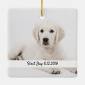 Erstellen Sie Ihre eigenen Pet-Memorys Sake-Gesche Keramikornament (Rückseite)