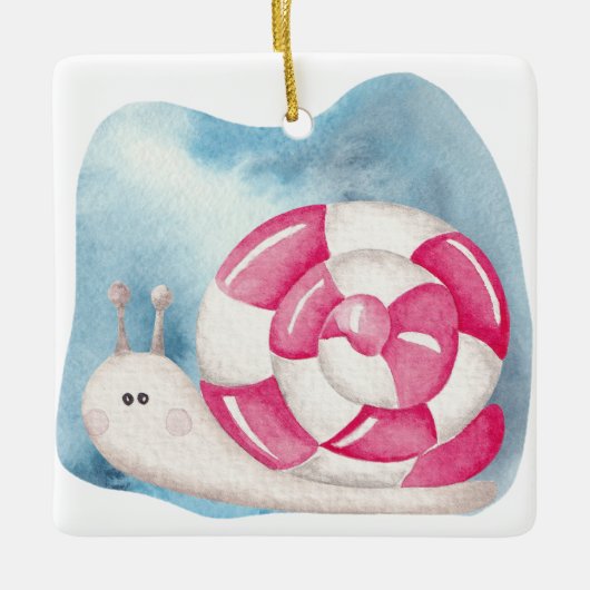 Erstellen Sie Ihre eigenen Pfefferminz Candy Snail Keramikornament (Vorderseite)