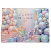 Erstellen Sie Ihre eigenen Rainbow Christmas Baubl Große Geschenktüte (Vorderseite)