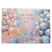 Erstellen Sie Ihre eigenen Rainbow Christmas Baubl Große Geschenktüte (Rückseite)