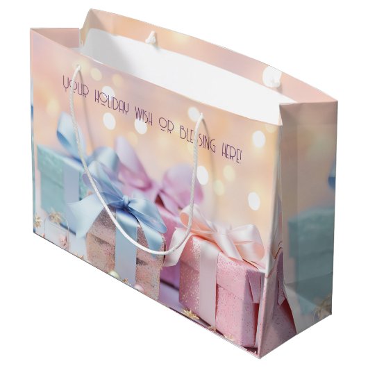 Erstellen Sie Ihre eigenen Rainbow Weihnachtsgesch Große Geschenktüte (Rückseite Schrägansicht)