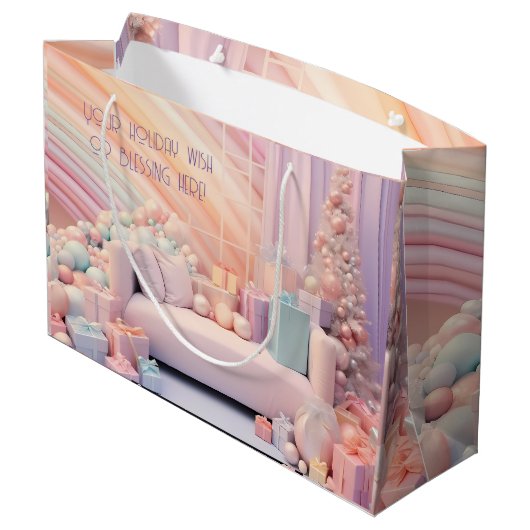 Erstellen Sie Ihre eigenen Rainbow Weihnachtssofa Große Geschenktüte (Rückseite Schrägansicht)