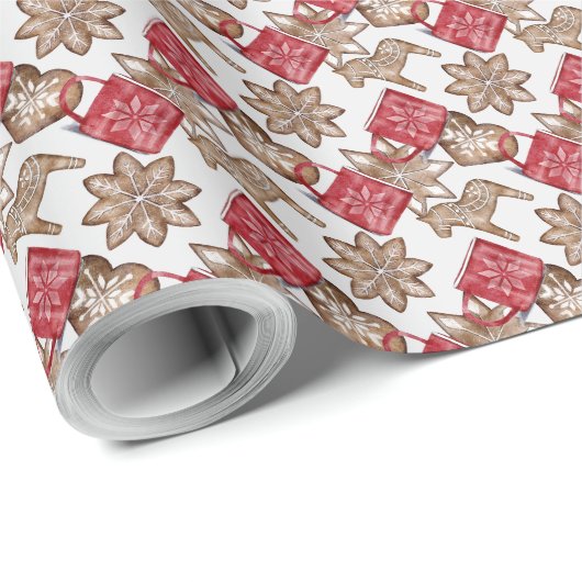 Erstellen Sie Ihre eigenen Red & Gold Hyge Cookies Geschenkpapier (Rolleneckpunkt)