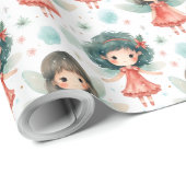 Erstellen Sie Ihre eigenen Red Holiday Faiys Geschenkpapier (Rolleneckpunkt)