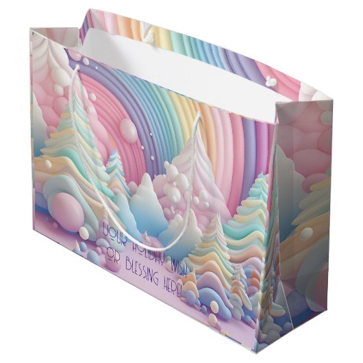 Erstellen Sie Ihre eigenen Regenbogen-Süßigkeiten  Große Geschenktüte (Rückseite Schrägansicht)