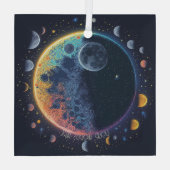 Erstellen Sie Ihre eigenen Regenbogenmonde Ornament Aus Glas (Rückseite)