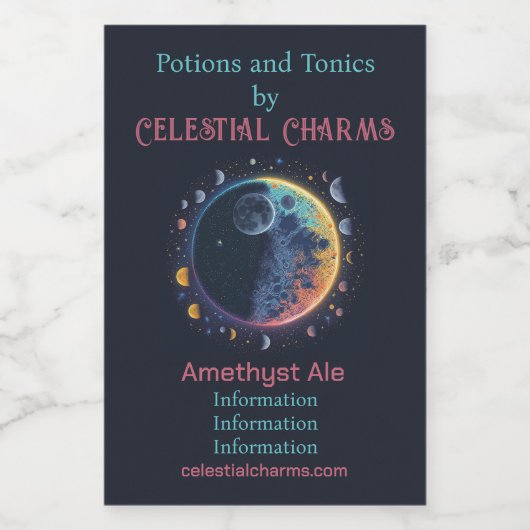 Erstellen Sie Ihre eigenen Regenbogenmonde Weinetikett (Einzelnes Label)