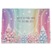 Erstellen Sie Ihre eigenen Regenbogenweihnachtsbäu Große Geschenktüte (Vorderseite)