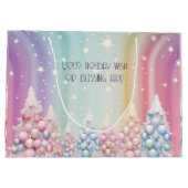 Erstellen Sie Ihre eigenen Regenbogenweihnachtsbäu Große Geschenktüte (Rückseite)