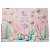 Erstellen Sie Ihre eigenen Regenbogenweihnachtsbäu Große Geschenktüte (Vorderseite)