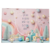 Erstellen Sie Ihre eigenen Regenbogenweihnachtsbäu Große Geschenktüte (Rückseite)