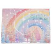 Erstellen Sie Ihre eigenen Regenbogenweihnachtsbäu Große Geschenktüte (Vorderseite)