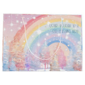 Erstellen Sie Ihre eigenen Regenbogenweihnachtsbäu Große Geschenktüte (Rückseite)