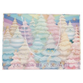 Erstellen Sie Ihre eigenen Regenbogenweihnachtsbäu Große Geschenktüte (Rückseite)