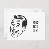 ERSTELLEN SIE IHRE EIGENEN RETRO-GLÜCKLICHER MANNS POSTKARTE (Vorne/Hinten)