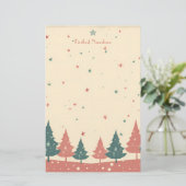 Erstellen Sie Ihre eigenen Retro-Himmels-Yule-Bäum Briefpapier (Stehend Vorderseite)
