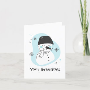 Erstellen Sie Ihre eigenen Retro Snowman Blue Weih Feiertagskarte