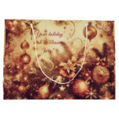 Erstellen Sie Ihre eigenen romantischen Gold Weihn Große Geschenktüte (Rückseite)