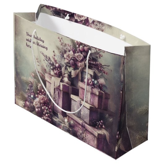 Erstellen Sie Ihre eigenen romantischen Lila- und Große Geschenktüte (Rückseite Schrägansicht)