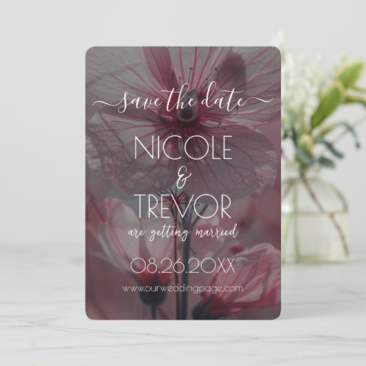 Erstellen Sie Ihre eigenen - rosa, durchsichtige B Save The Date (Stehend Vorderseite)