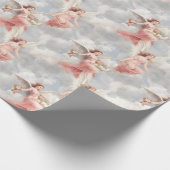 Erstellen Sie Ihre eigenen rosa Engel & Rose Geschenkpapier (Ecke)