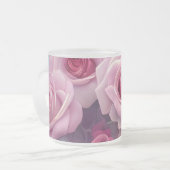 Erstellen Sie Ihre eigenen rosa Rosen Blüte Mattglastasse (Vorderseite Links)