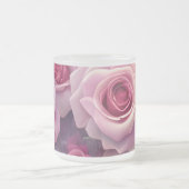 Erstellen Sie Ihre eigenen rosa Rosen Blüte Mattglastasse (Mittel)