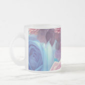 Erstellen Sie Ihre eigenen rosa und blauen Rose Bl Mattglastasse (Links)