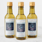 Erstellen Sie Ihre eigenen rosa Wolken und Silberm Weinetikett (Flaschen)