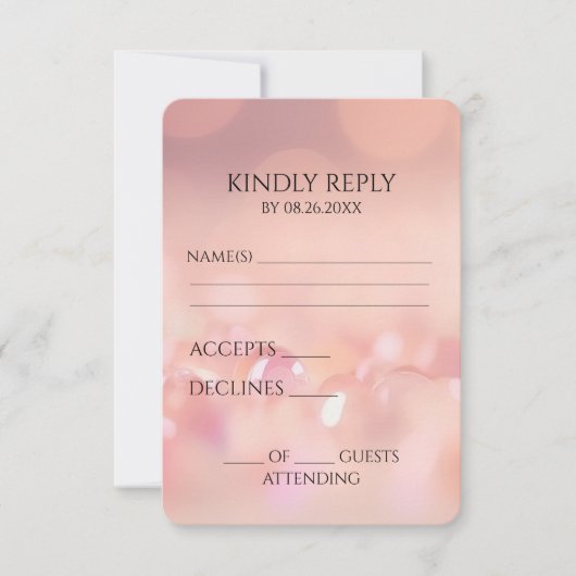 Erstellen Sie Ihre eigenen rosafarbenen Perlen Bok RSVP Karte (Vorderseite)