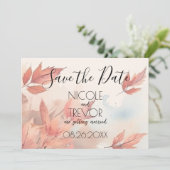 Erstellen Sie Ihre eigenen - Rote Herbstblätter Save The Date (Stehend Vorderseite)