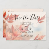 Erstellen Sie Ihre eigenen - Rote Herbstblätter Save The Date (Vorne/Hinten)