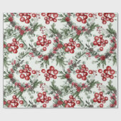 Erstellen Sie Ihre eigenen Roten Holen & Pinecones Geschenkpapier (Flach)