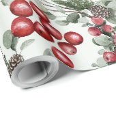 Erstellen Sie Ihre eigenen Roten Holen & Pinecones Geschenkpapier (Rolleneckpunkt)