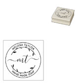 Erstellen Sie Ihre eigenen Round-Monogramm-Initial Gummistempel (Stempel)