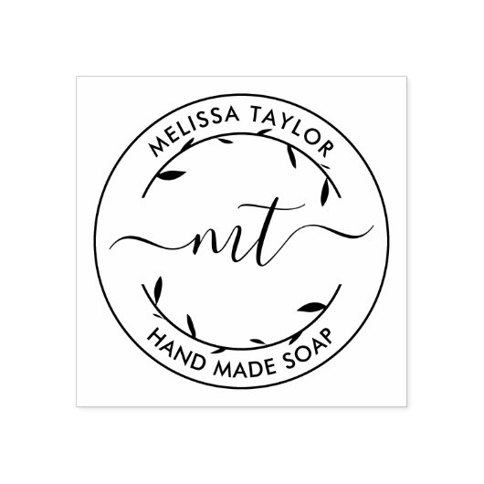 Erstellen Sie Ihre eigenen Round-Monogramm-Initial Gummistempel (Prägung)