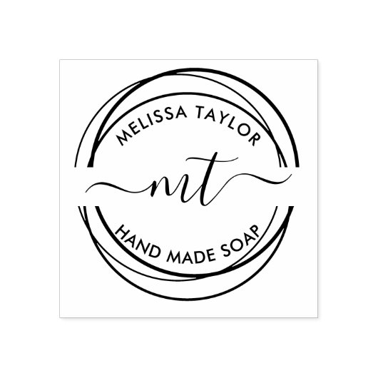 Erstellen Sie Ihre eigenen Round-Monogramm-Initial Gummistempel (Prägung)