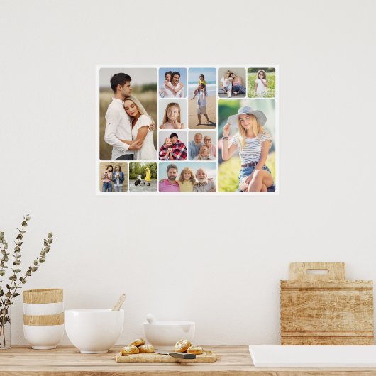 Erstellen Sie Ihre eigenen Rundecken 12 FotoCollag Poster (Küche)