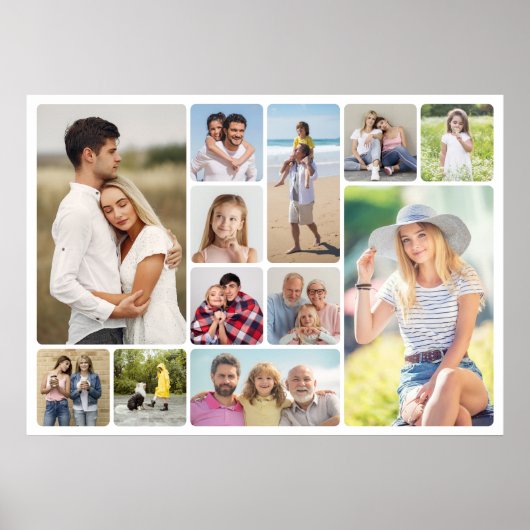 Erstellen Sie Ihre eigenen Rundecken 12 FotoCollag Poster (Vorne)