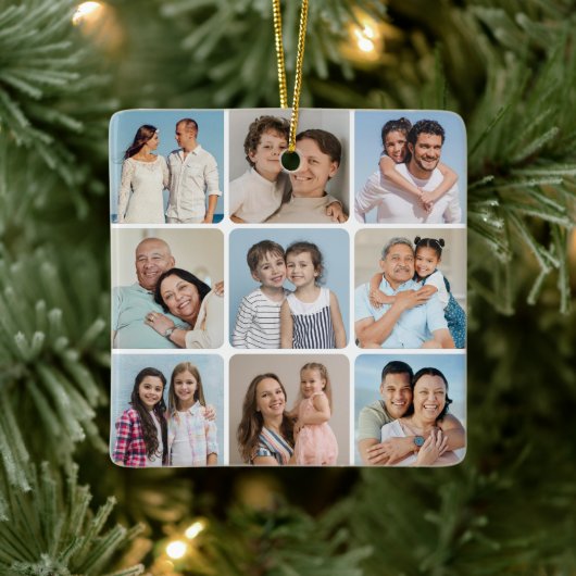 Erstellen Sie Ihre eigenen Rundecken 9 FotoCollage Keramikornament (Baum)