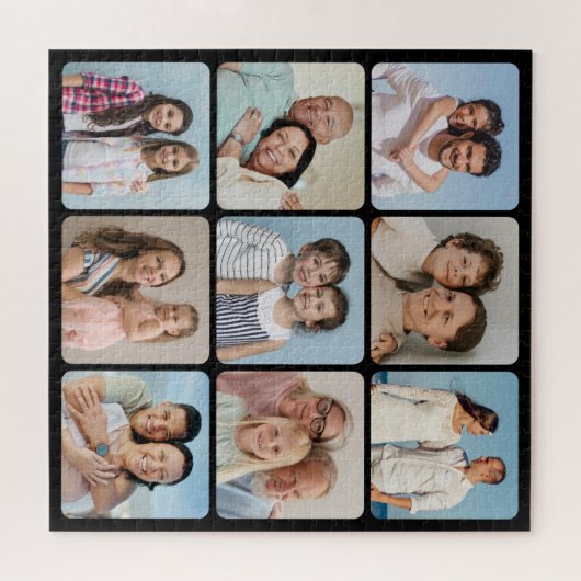 Erstellen Sie Ihre eigenen Rundecken 9 FotoCollage Puzzle (Horizontal)