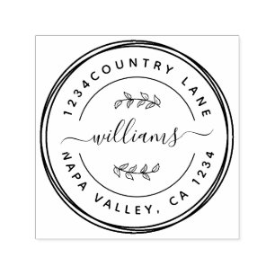 Erstellen Sie Ihre eigenen runden Rücksendeadresse Permastempel