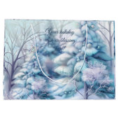 Erstellen Sie Ihre eigenen, sanft verschneiten Bäu Große Geschenktüte (Rückseite)