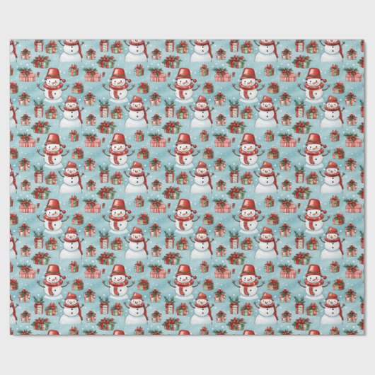 Erstellen Sie Ihre eigenen Schneemänner Geschenkpapier (Flach)